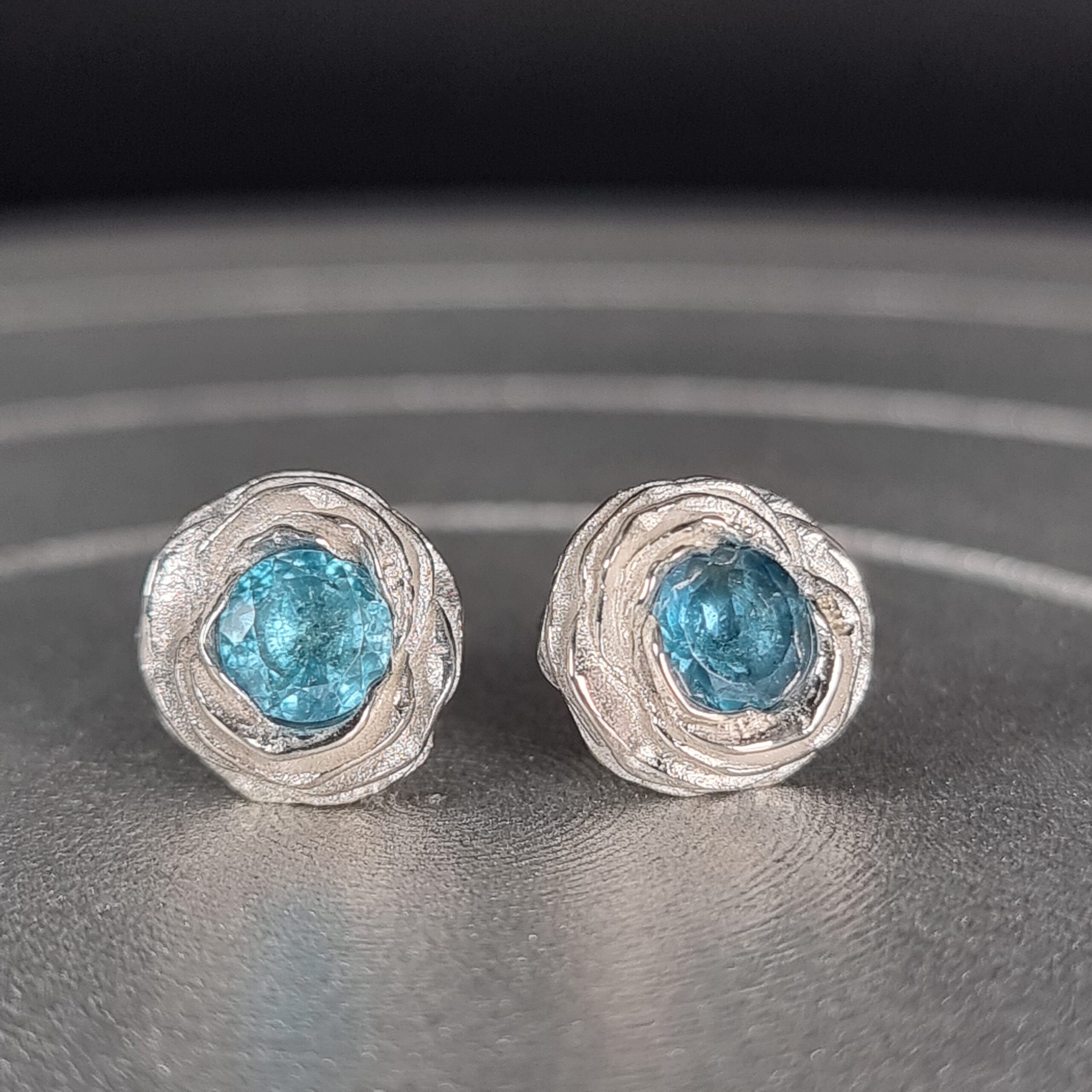 Stone Set Rose Earrings