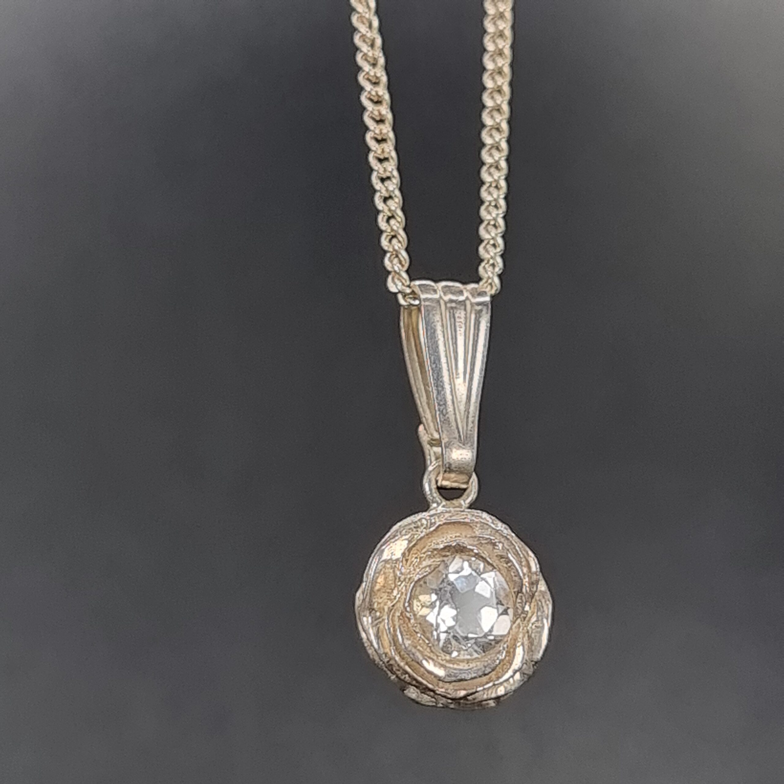 Stone Set Rose Pendant