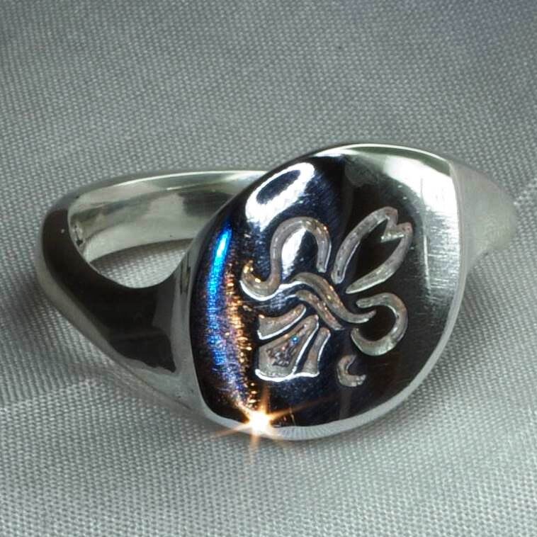 Diagonal Leaf Signet Ring - Image 5
